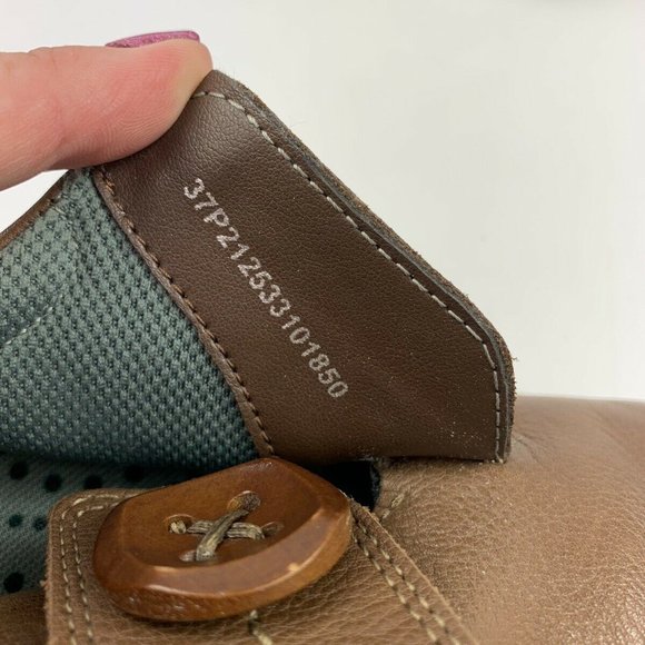 ECCO Clay Brown Leather Monk Strap Loafers Women's 37 EU 6 US Button Loafer - Picture 8 of 9